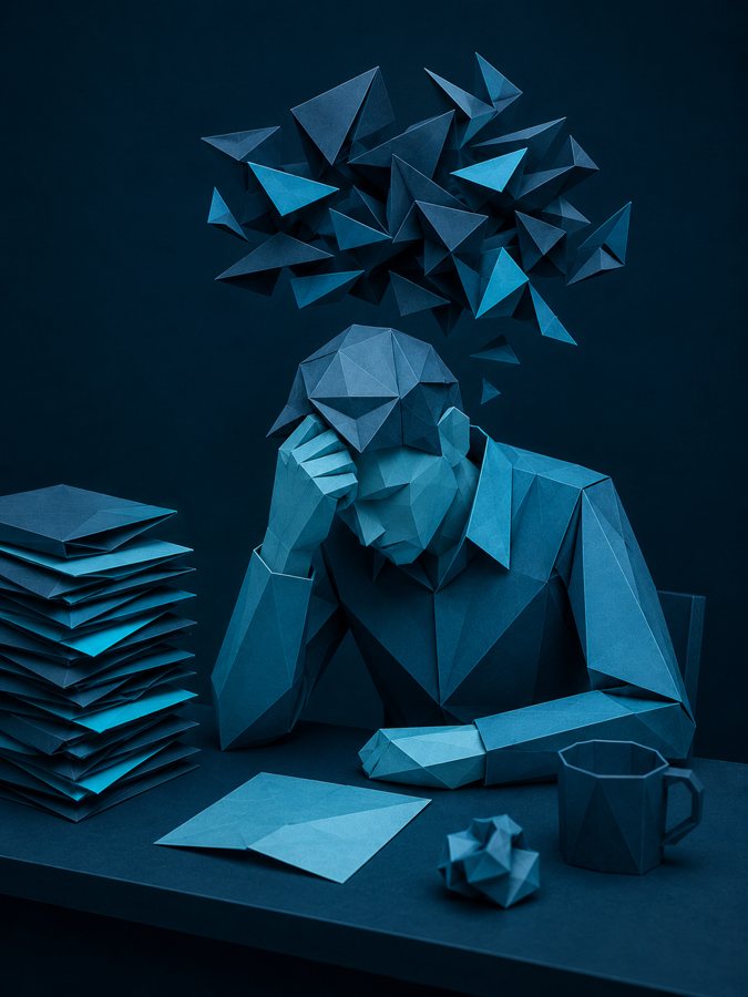 Ilustração representando esgotamento profissional (burnout)